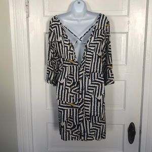 Multi colored open back shift dress